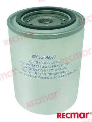 [REC35-06007] Oil Filter Fits Volvo / Mercruiser / OMC Oil filter for all Ford V8 engines (35-802886Q, 835779, 502900)
