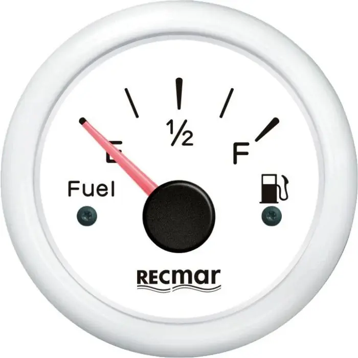 FUEL LEVEL EUROPEAN 0-190 Fuel Level Gauge 0-190Ω White | Recky10300 | Recmar Instrumentation