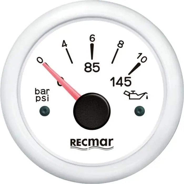 [RECKY15303] OIL PRESSURE Oil Pressure Gauge 0-10 Bar White | Recky15303 | 10-184ºC