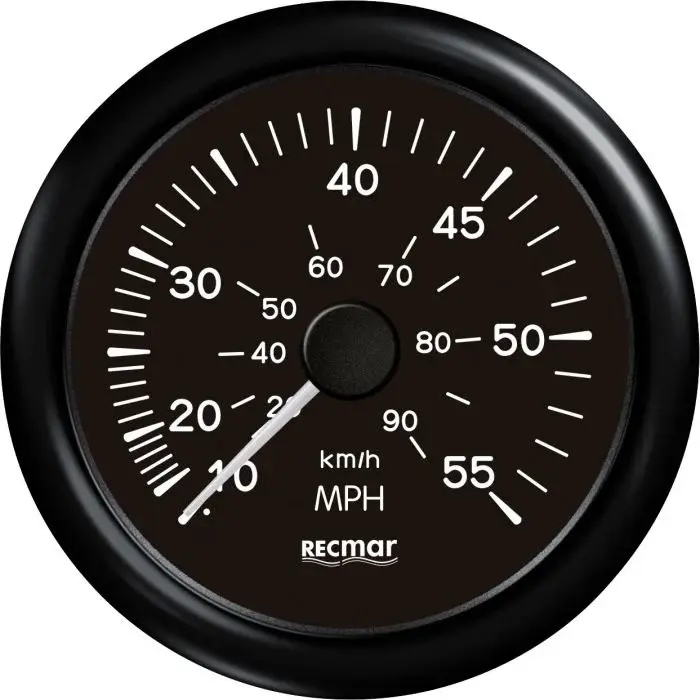 SPEEDOMETER Recky18203 Black Speedometer 0-55 Mph | Accurate Instrumentation