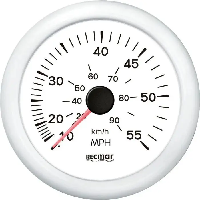 SPEEDOMETER Recky18303 Speedometer 0-55 Mph White - Precision Instrumentation