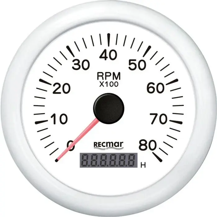 [RECKY07308] TACHOMETER Tachometer 1.0/10.0 0-8000 Rpm White | Recky07308 | Engine Monitor