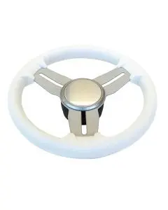 [GS41281] Gussi 350Mm White Steering Wheel Mod. 015A | Gs41281