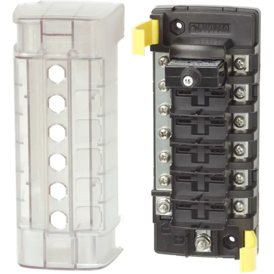 Blue Sea ST CLB Circuit Breaker Block - 6 Position with Negative Bus