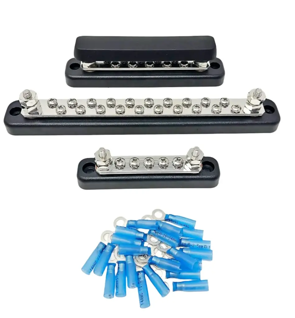 [GS11302] Bus Bar Tin Plated Copper & Abs Gs11302 | 4.5Cm X 16Cm X 34Cm