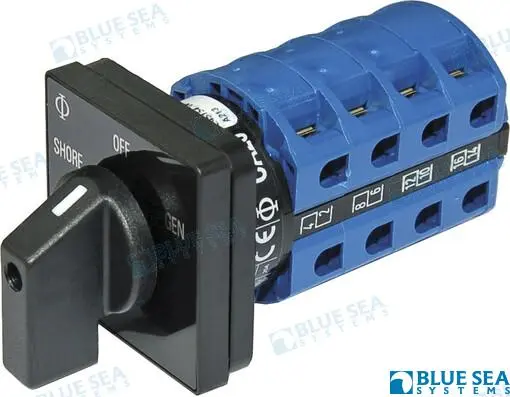 Blue Sea AC Rotary Switch - OFF + 2 Positions 120V AC 30A