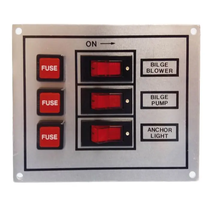[GS11192] 3-Gang 12V Silver Switch Panel Gs11192 - Durable Control Solution