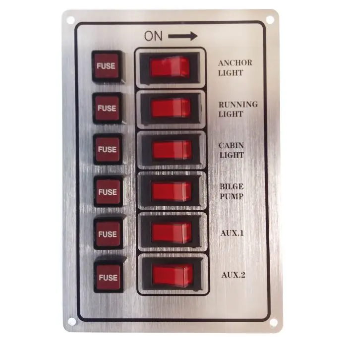 [GS11193] Switch Panel 6S Silver Gs11193 - Durable 6 Switch Control Panel