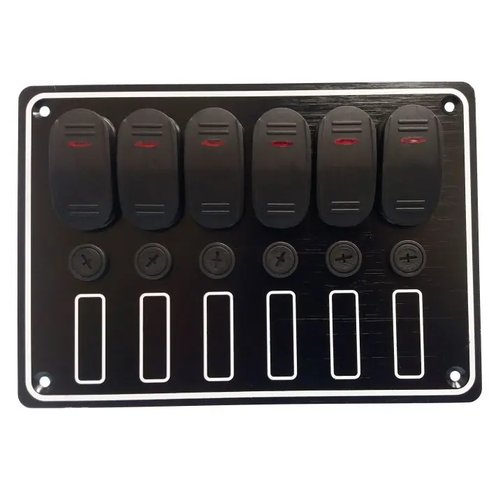 [GS11195] 6 Gang Waterproof Switch Panel Gs11195 For Marine Use - Durable Design