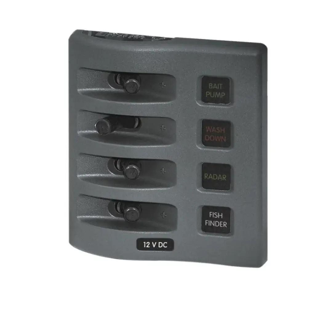 [BS4304] Panel Wd 12Vdc Fused 4 Position Gray - Bs4304