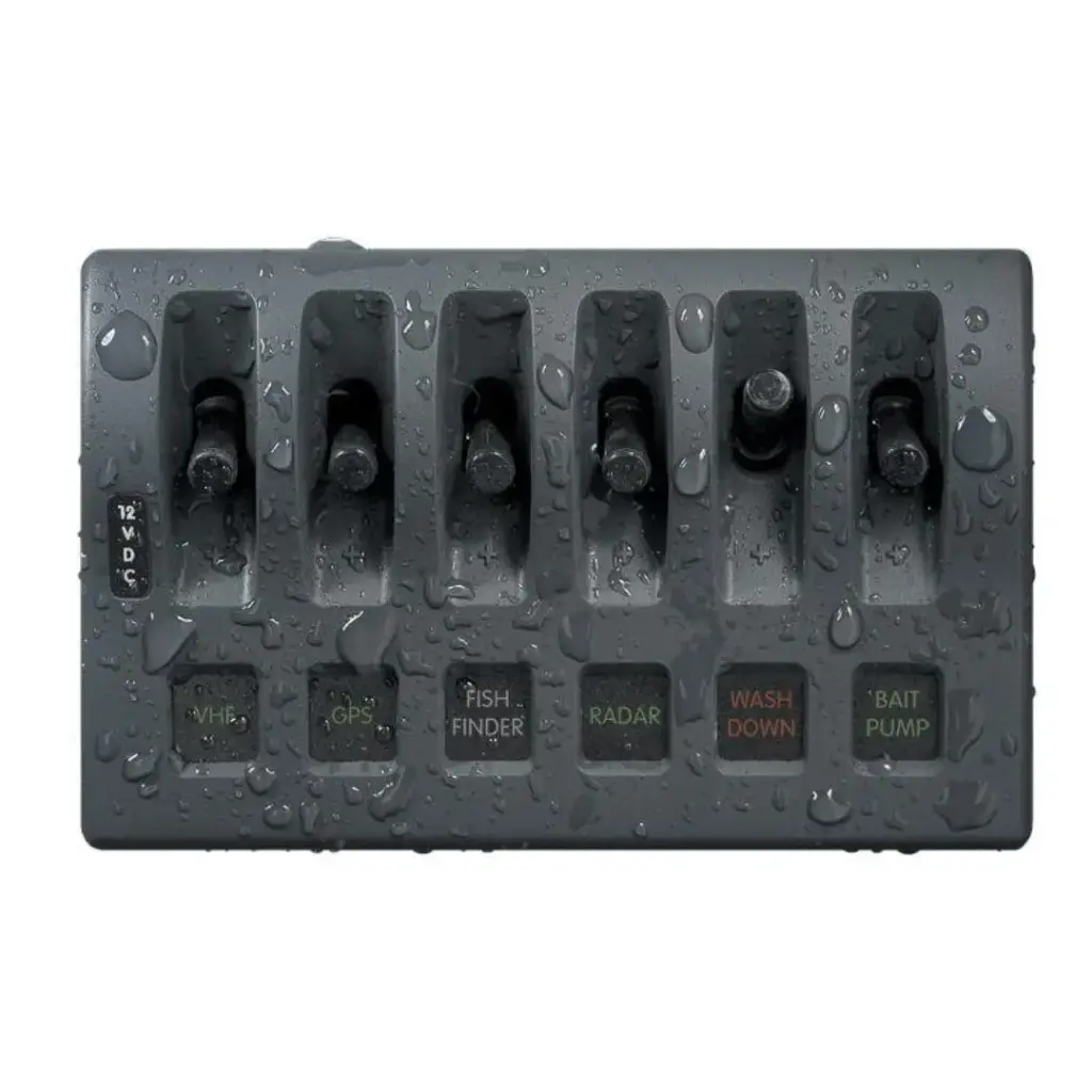 Panel Wd 12Vdc Fused 6 Pos Gray - Bs4306
