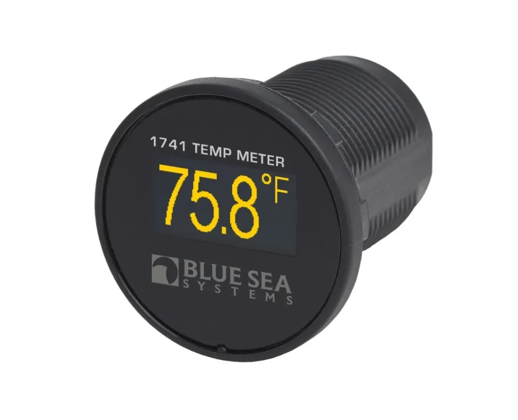 [BS1741] Blue Mini OLED Temperature Monitor - Yellow