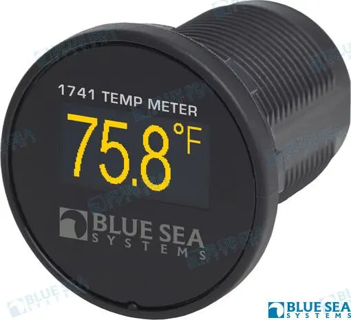 [BS1741] Blue Mini OLED Temperature Monitor - Yellow