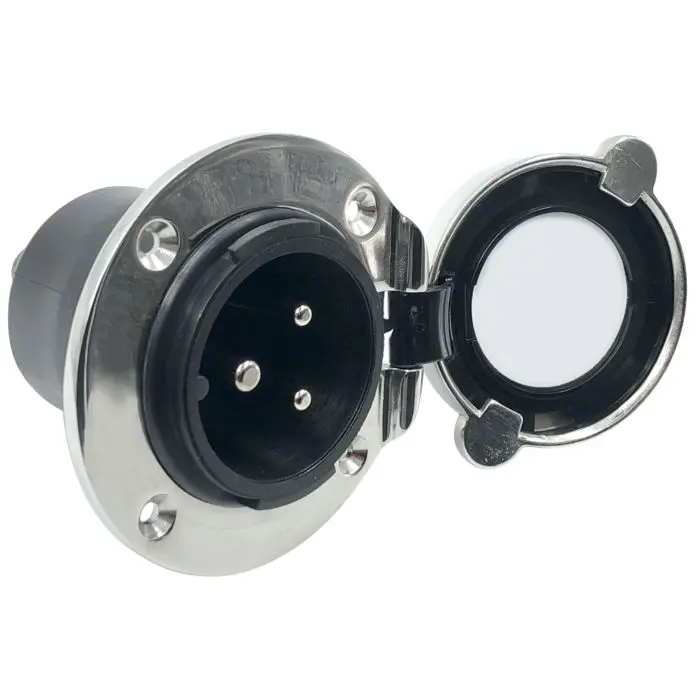 [GS11335] Base Socket Port Inox 16A Gs11335 - Durable Marine Electrical Socket