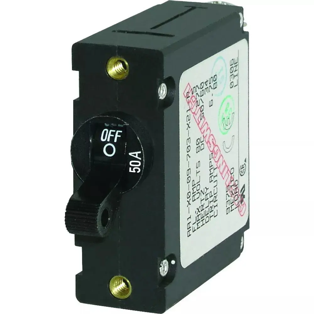 50A Black Magnetic Circuit Breaker - Bs7228