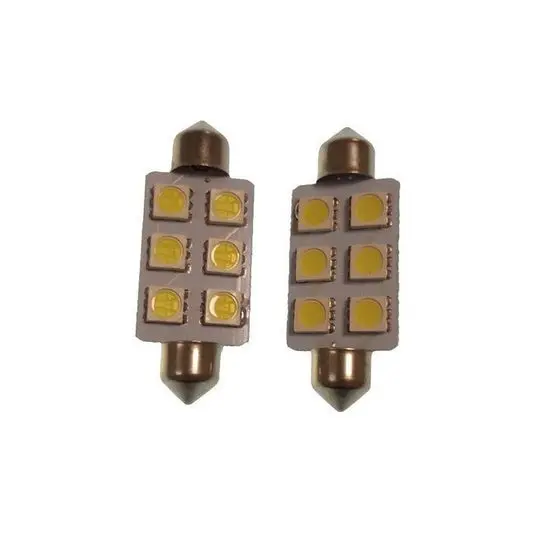 [GS10528] Bulb Festoon 6Led 1.3W 10/30V Ice White (2) Gs10528