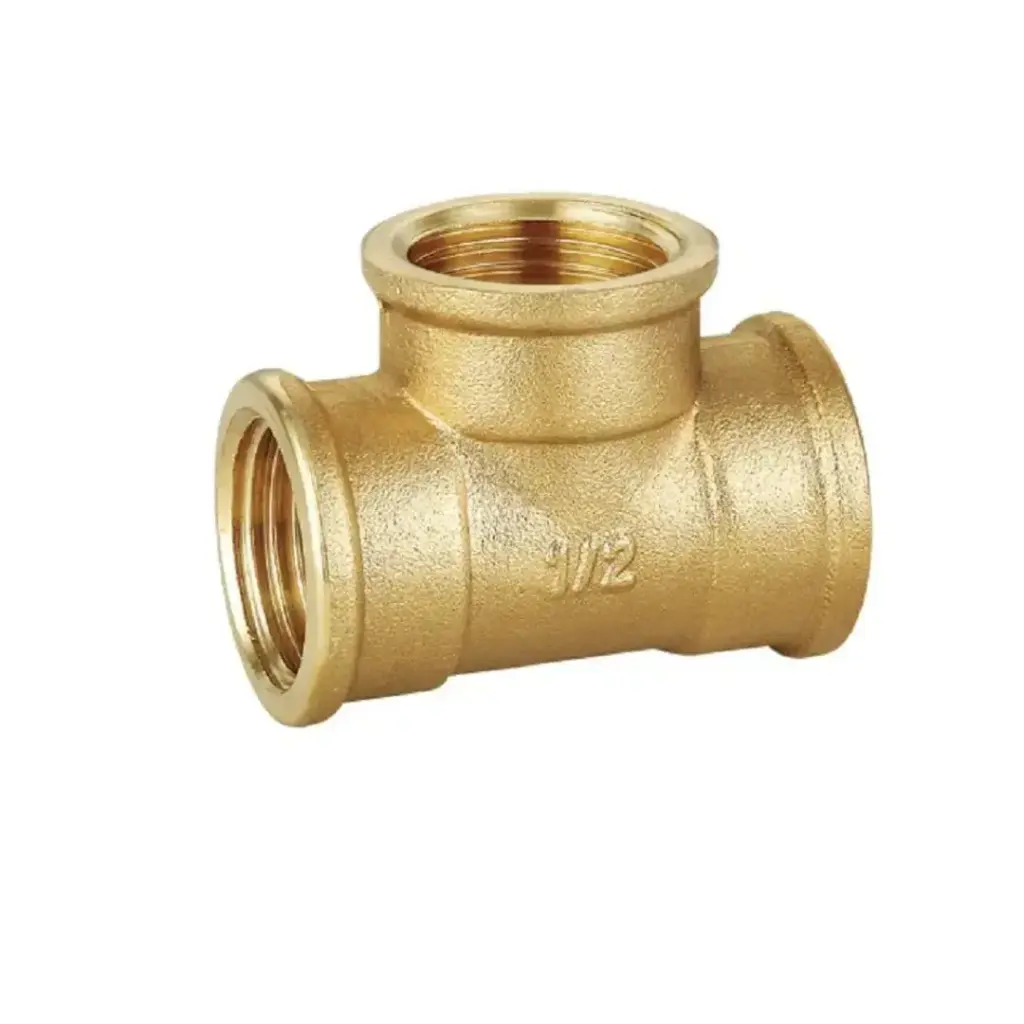 [GS30186] T Brass H/H/H 2" Fitting | Gs30186 | Marine Brass Connector