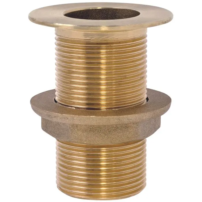 1/2" Brass Through Hull Fitting - Gs30752 - Durable Marine Hardware