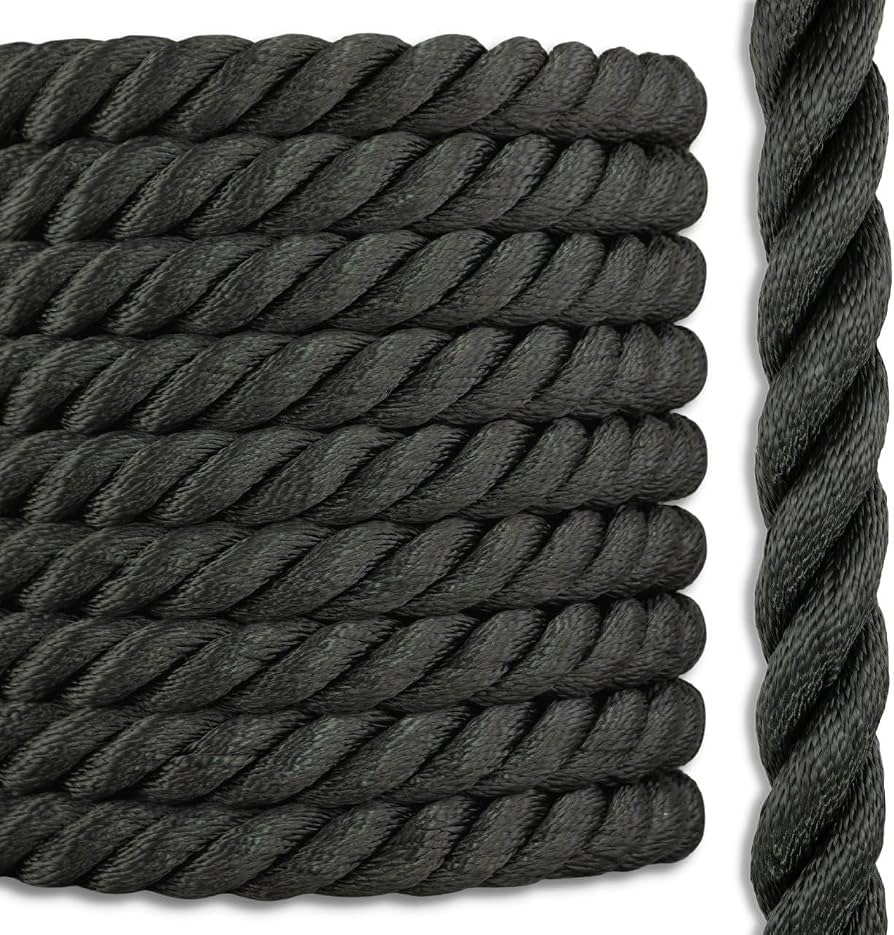 [POL1110042132] Durable 32Mm Black Polyester Rope 110M | Pol1110042132