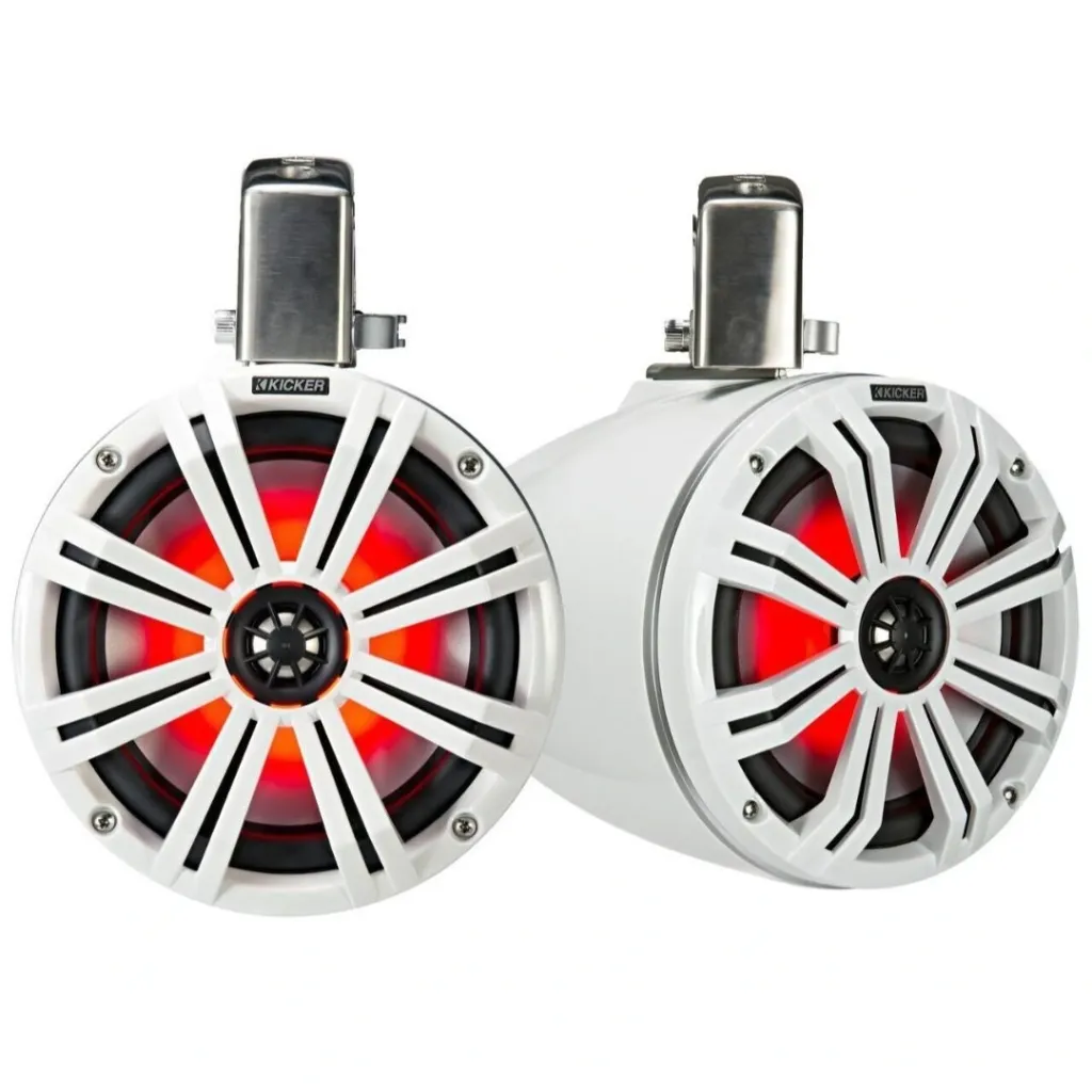 [KA45KMTC8W] Kicker Km Marine 8" Tower Coaxial Speakers Ka45Kmtc8W - Durable Sound