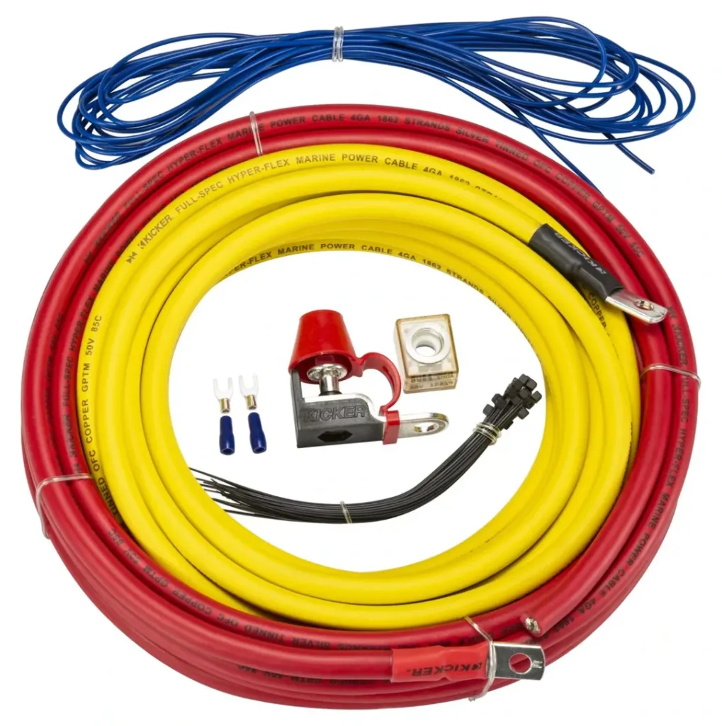[KA47KMPK4] Kicker Marine 4Awg Amplifier Power Kit - Ka47Kmpk4 For Clear Sound