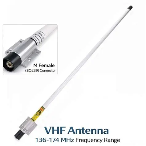 VHF Fiberglass Antenna So239 Term Glora444 - 1M Durable Marine Antenna