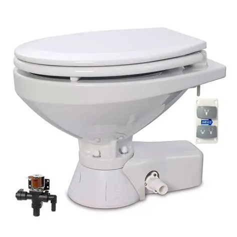[JAB37045-4094] Jabsco Toilet regular 24V+solenoid valve & upgraded ceramic bowl quiet flush type | 37045-4094