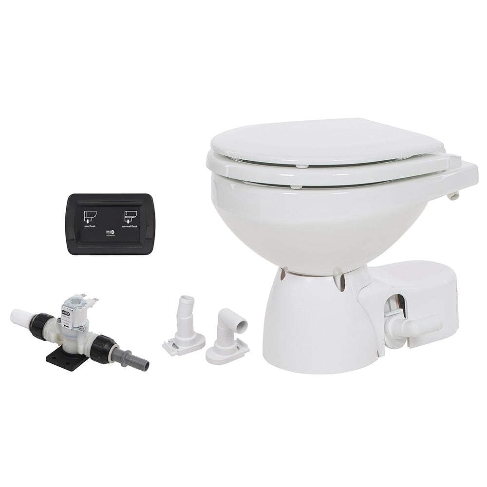 [JAB37045-4192] Jabsco Toilet regular 12V + solenoid, upgraded ceramic bowl & composite seat with soft close lid quiet flush type | 37045-4192