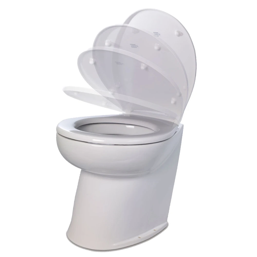 Jabsco Toilet 14'' 12V Angled Back Deluxe Flush Type With Valve | 58060-3012