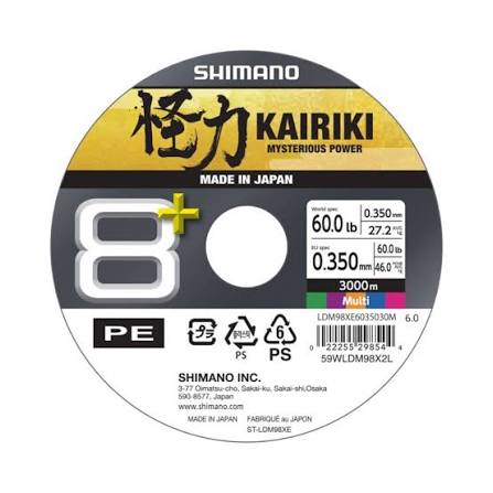 [LDM98XE6035030M] SHIMANO Fishing Line KAIRIKI 8+ | Multi | 3000M | 0.35mm | 46Kg | LDM98XE6035030M